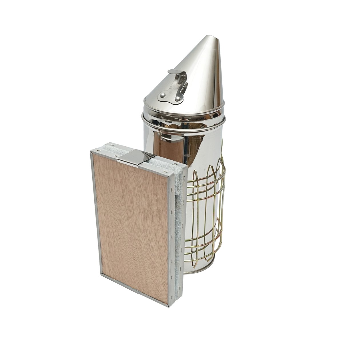 Afumator albine din inox cu cilindru scut termic si burduf din piele 230mm